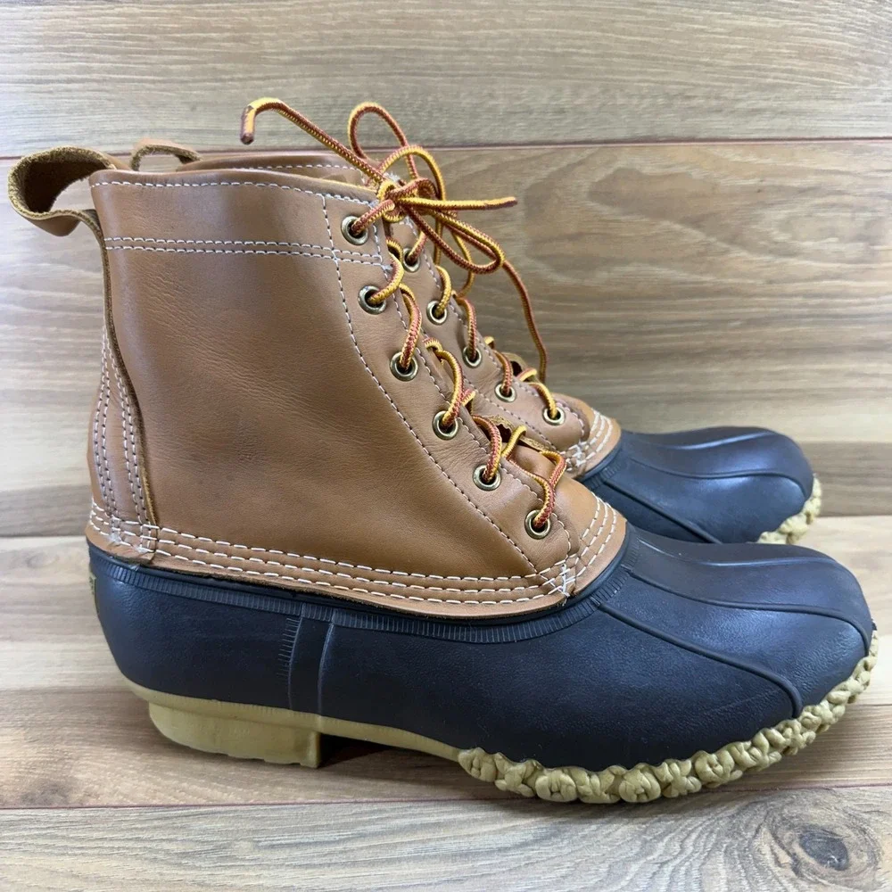 LL BEAN Boots Mens 7 Wide Brown Duck Hunting Outdoor Sport Trail Waterproof